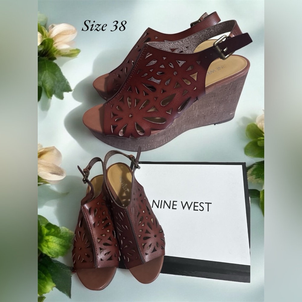 Nine West Women's Brown Wedge Sandals